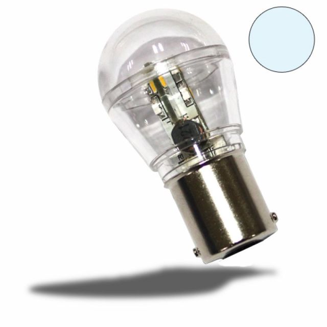 LED BA15D Birne, 10-30V/DC,  16SMD, 0,7 Watt, kaltweiß