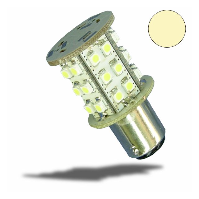 LED BA15S Leuchtmittel, 10-30V/DC,  30SMD, 1,5 Watt, warmweiß