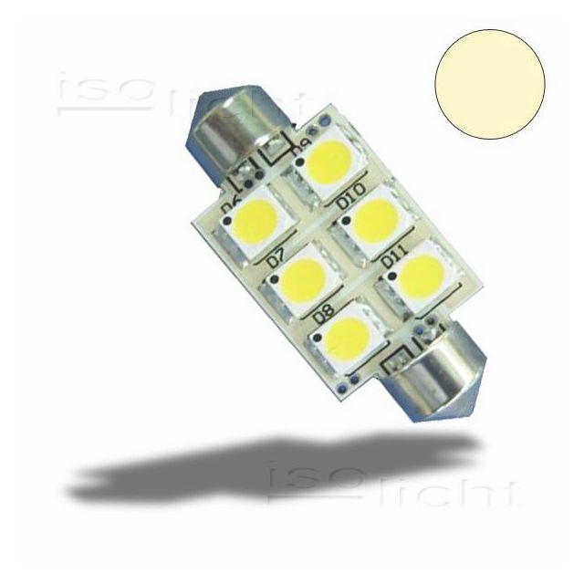 LED Soffitte 42mm, 10-30V/DC, 6SMD, 1Watt, warmweiß