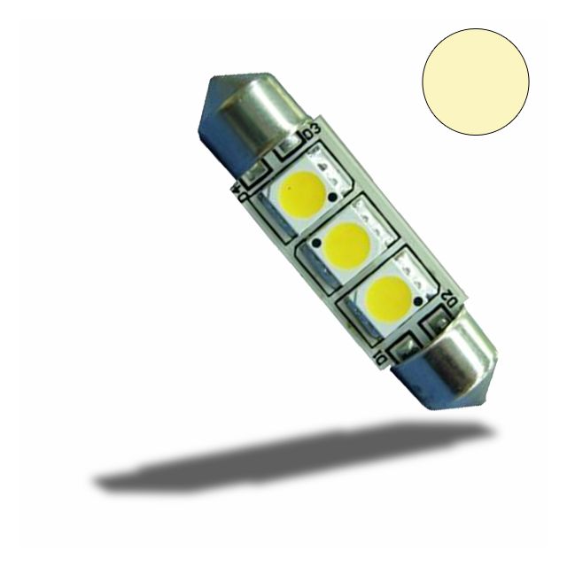 LED Soffitte 37mm, 10-30V/DC, 3SMD, 0,5 Watt, warmweiß