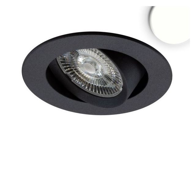 LED Einbauleuchte FLAT68 schwarz, rund, 9W, neutralweiß, dimmbar