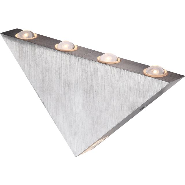 GORDON Wandleuchte Aluminium gebürstet, Acryl klar, Dreieck, LED,, LxB:235x125,