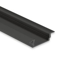 Profi LED Einbauprofil Mini 12 schwarz, Aluminium pulverbeschichtet, 200cm