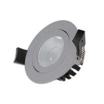 LED Einbaustrahler, silber, 8W, 60°, rund, warmweiß, IP65, dimmbar