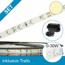 LED Streifen 5M SET STD-Flexband warmweiss + 30W Trafo + Controller