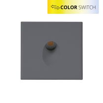 LED Treppenbeleuchtung Farbe einstellbar, eckig, schwarz, E1, 230V, 3W, IP44 inkl. Einputzdose