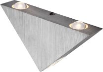 GORDON Wandleuchte Aluminium gebürstet, Acryl klar, Dreieck, LED, LxB:165x90, AL