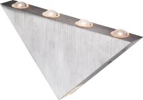 GORDON Wandleuchte Aluminium gebürstet, Acryl klar, Dreieck, LED,, LxB:235x125,